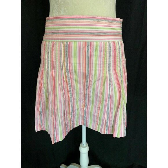 J Crew Womens Pink White Green Striped Mini Skirt - Picture 1 of 6